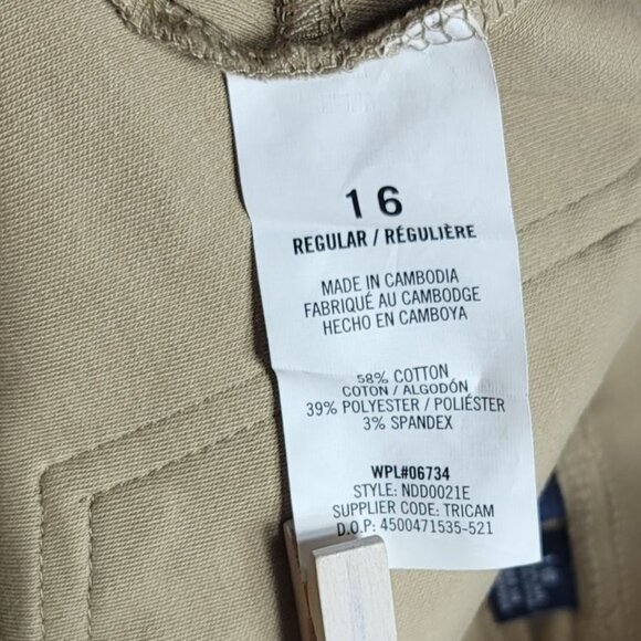 Nautica School Uniform Jeggings Khaki SZ 16 Pants Flat Front Pull On Pockets NWT - Picture 5 of 7